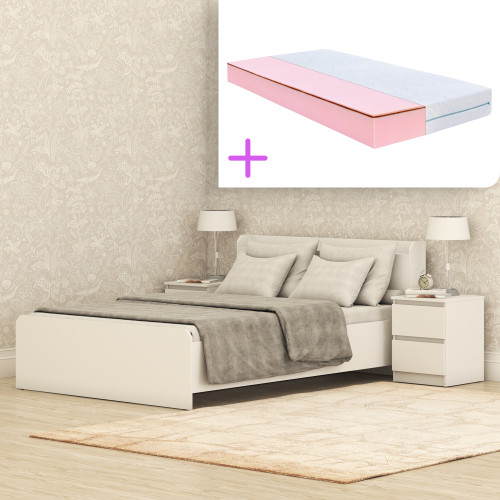 Кровать MebelStar Нео 140x200 см с матрасом Zephyr Lazy Sufle (MBS-3432)