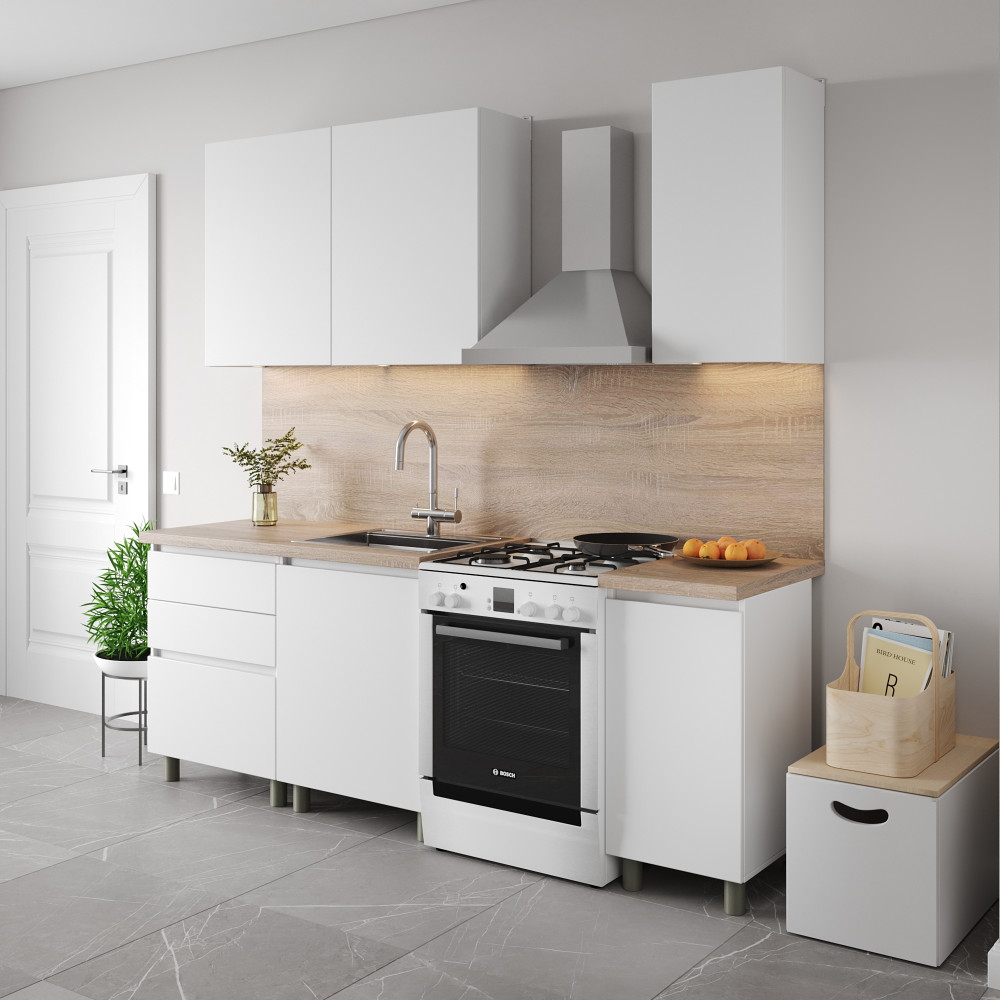 Кухня модульная MebelStar Эко 1,6 м Аляска белый (MBS-1803)