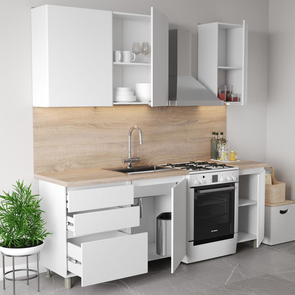 Кухня модульная MebelStar Эко 1,6 м Аляска белый (MBS-1803)