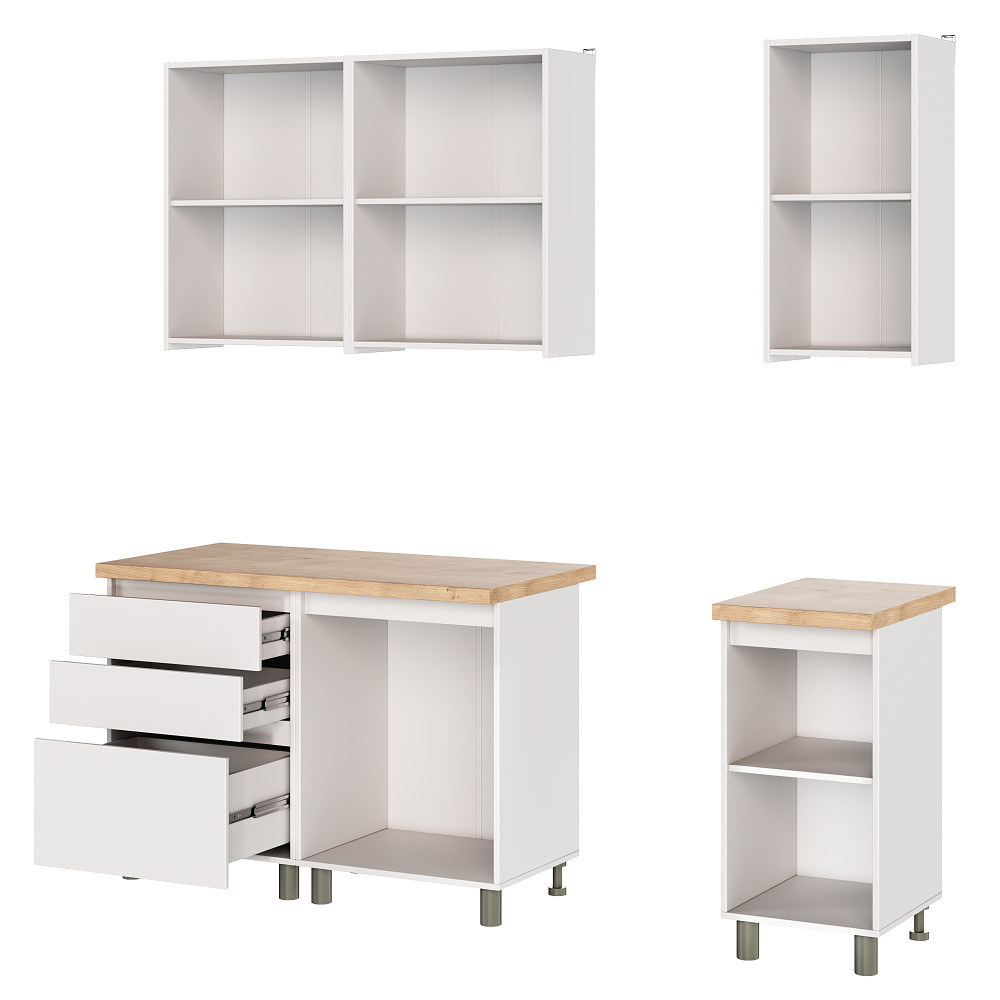 Кухня модульная MebelStar Эко 1,6 м Аляска белый (MBS-1803)