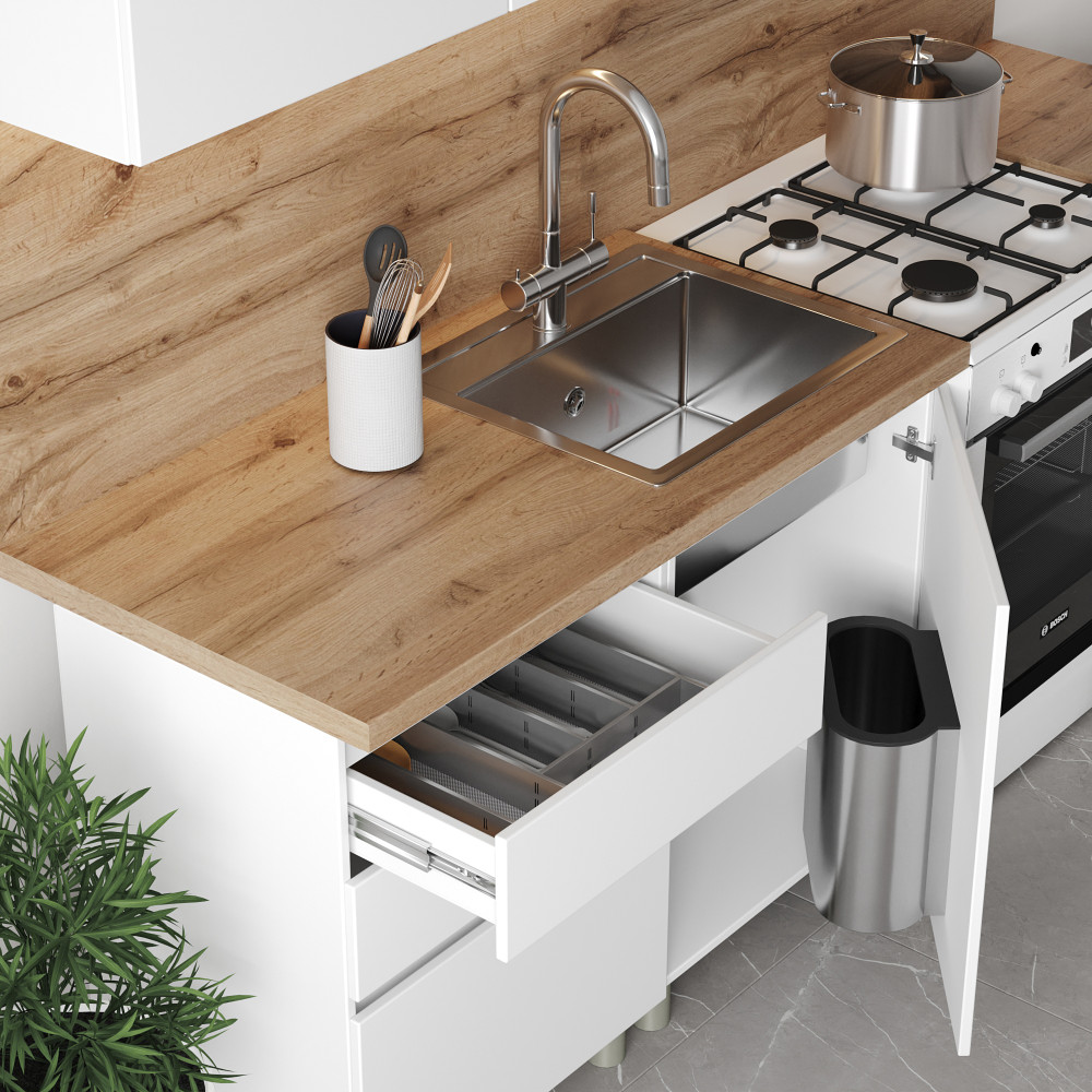 Кухня модульная MebelStar Эко 1,6 м Аляска белый (MBS-1803)