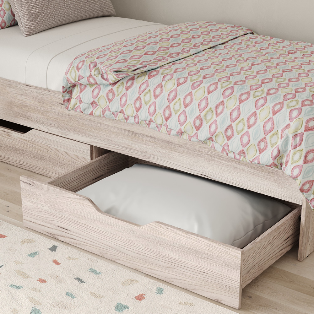 Ліжко односпальне MebelStar Лілу з ящиками 90x200 см Аляска сірий (MBS-1003)