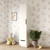 Пенал закрытый 1Д1Ш Лилу 40x40x210 см Аляска белый (MBS-1313)