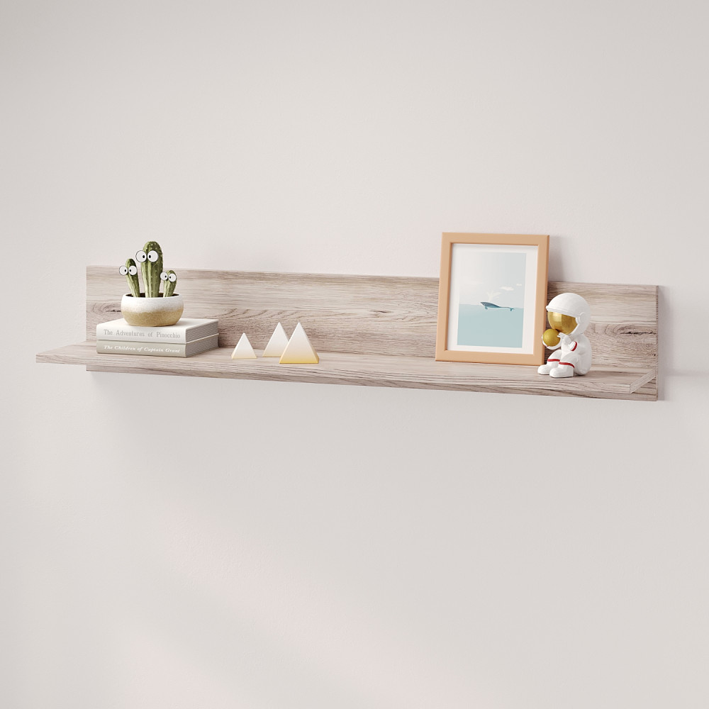 Полка открытая MebelStar Лилу 110x22x20 см Аляска серый (MBS-1353)