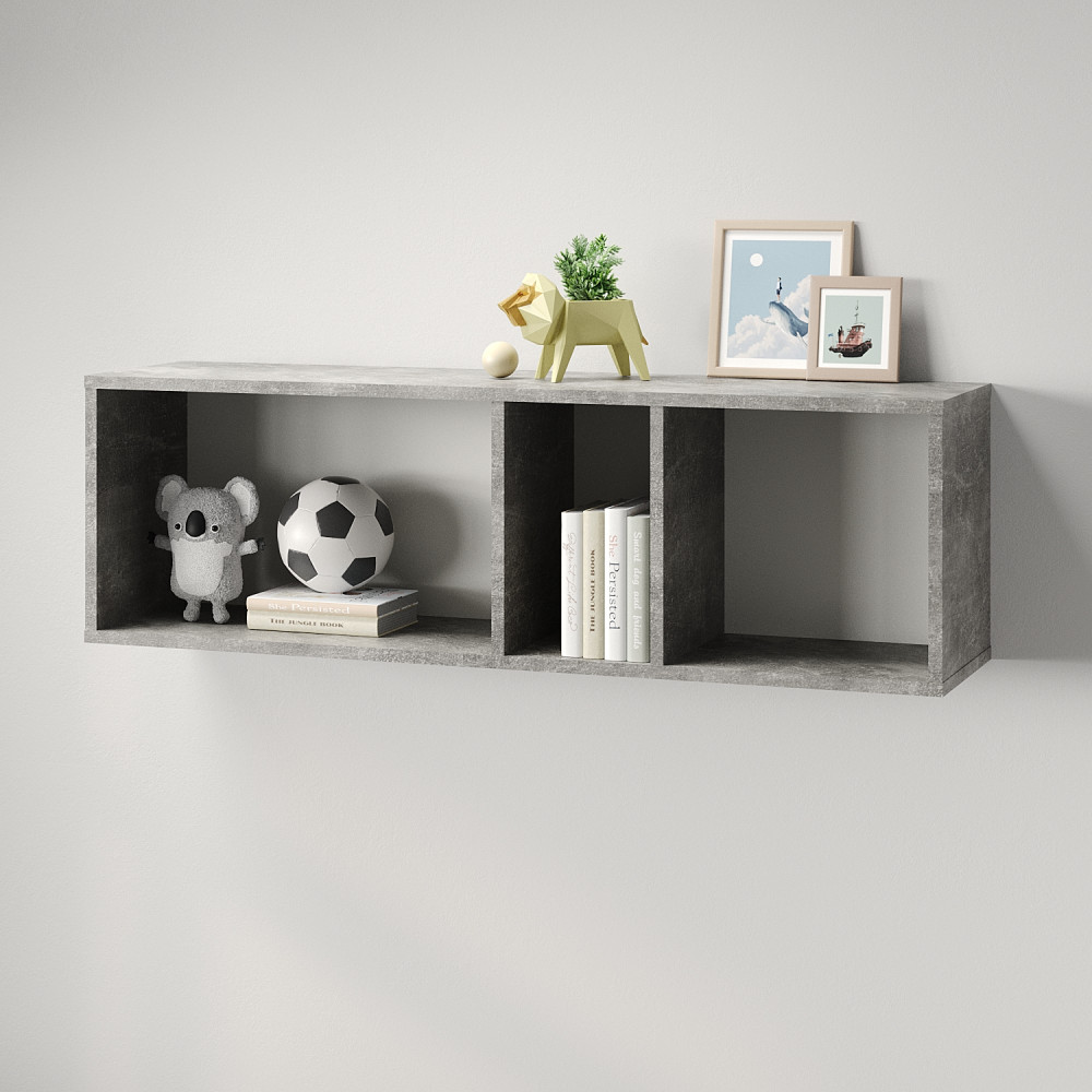 Полка настенная MebelStar Лилу 110x27x34 см Бетон (MBS-1363)