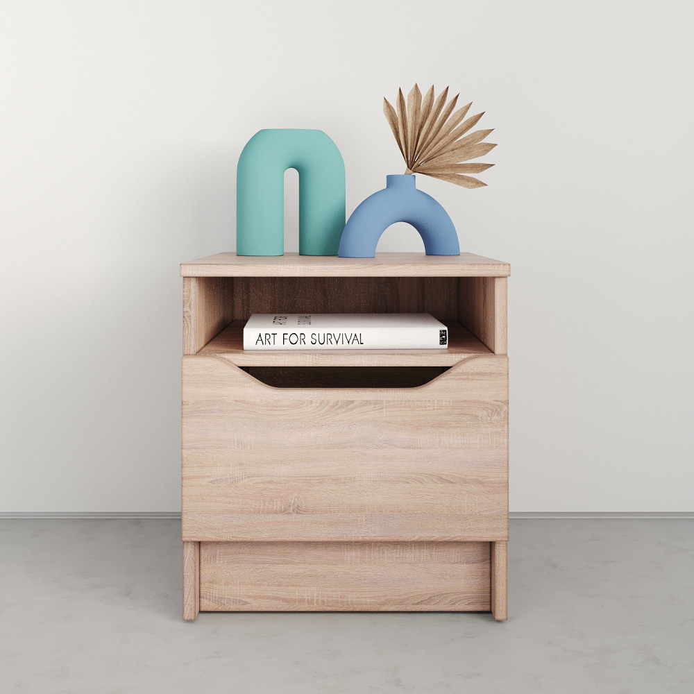 Прикроватная тумба MebelStar Лилу 40x40x44,5 см Дуб сонома (MBS-1383)