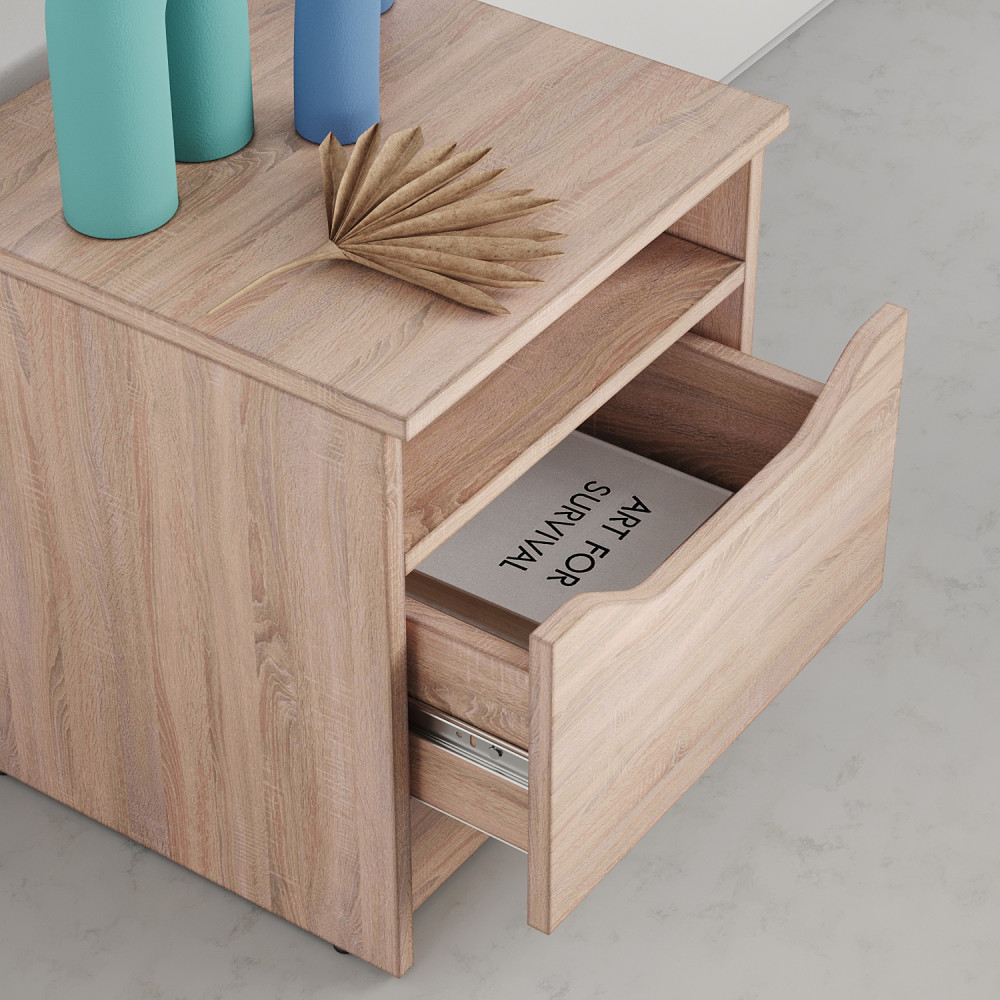 Прикроватная тумба MebelStar Лилу 40x40x44,5 см Дуб сонома (MBS-1383)