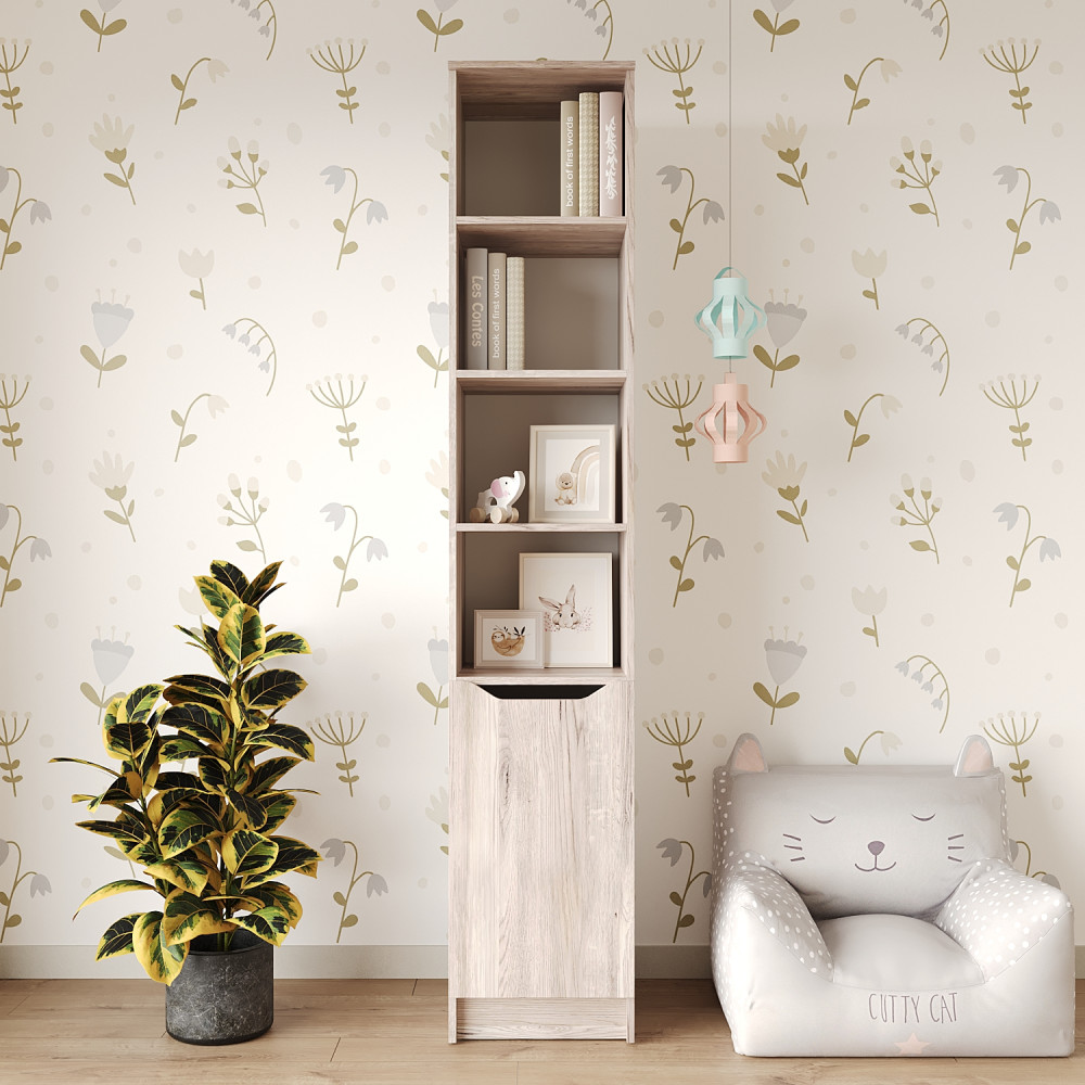 Пенал с открытыми полками 1Д Лилу 40x40x210 см Аляска серый (MBS-1393)