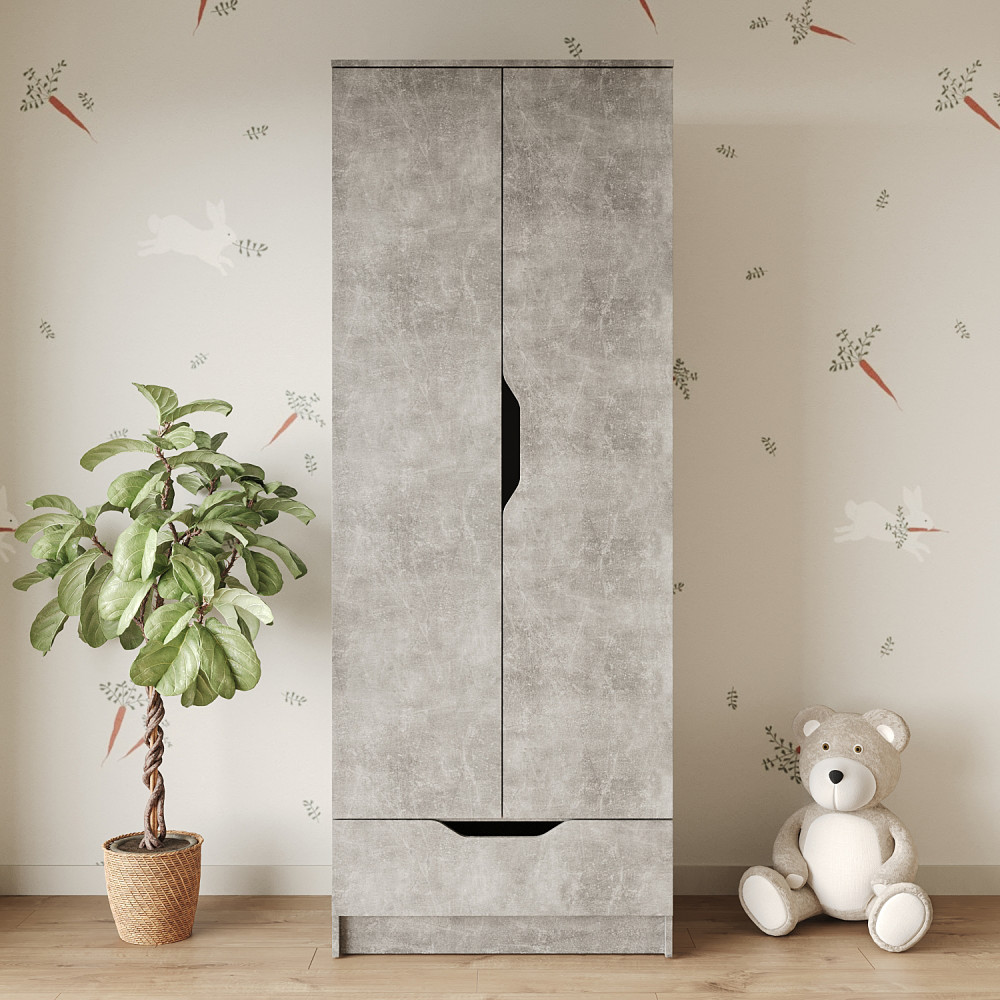 Шкаф распашной MebelStar 2Д1Ш Лилу 80x50x210 см Бетон (MBS-1403)