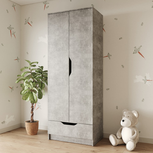 Шкаф распашной MebelStar 2Д1Ш Лилу 80x50x210 см Бетон (MBS-1403)