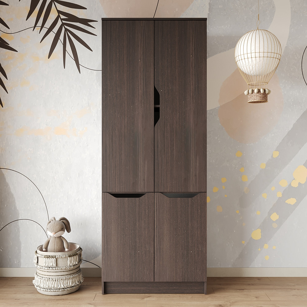 Шкаф распашной MebelStar 4Д Лилу 80x40x210 см Дуб ристрето (MBS-1413)