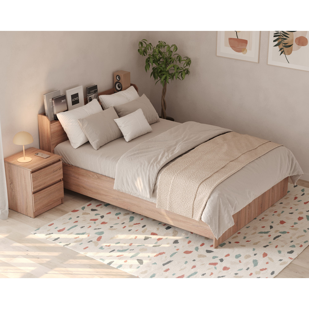 Ліжко двоспальне MebelStar Нео 140x200 см Дуб сонома (MBS-1123)