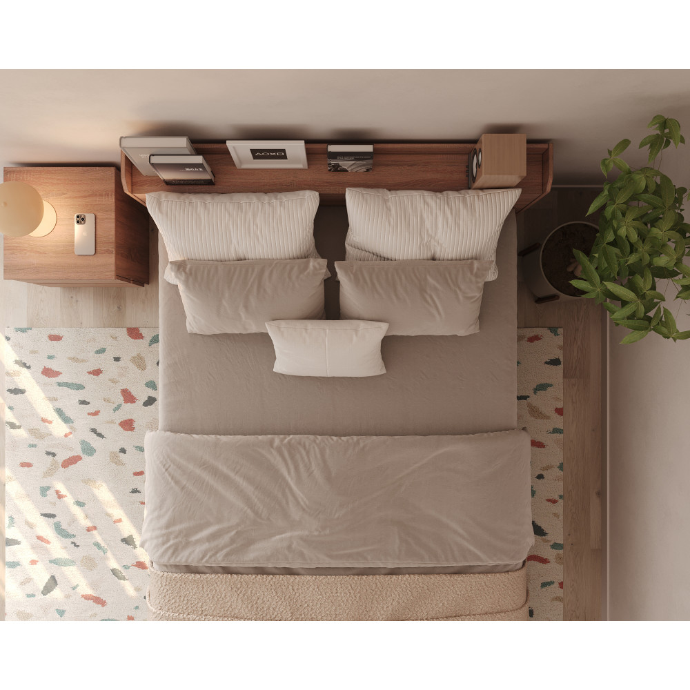 Ліжко двоспальне MebelStar Нео 140x200 см Дуб сонома (MBS-1123)