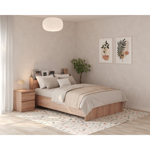 Ліжко двоспальне MebelStar Нео 140x200 см Дуб сонома (MBS-1123)