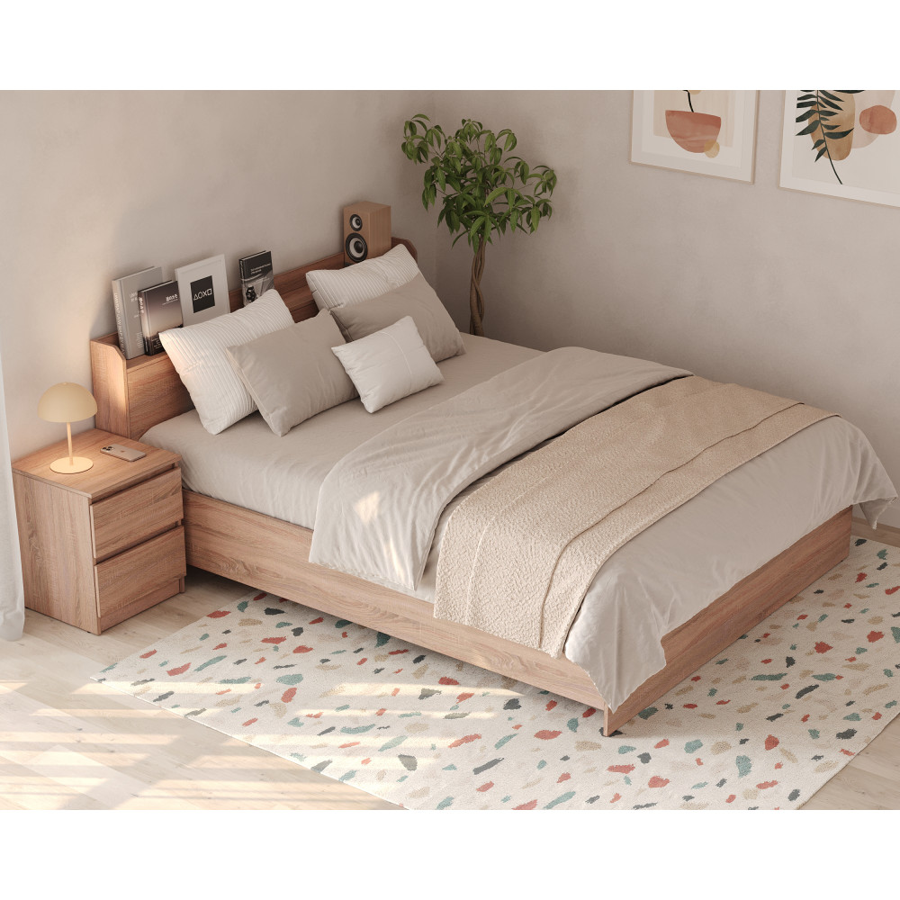 Ліжко двоспальне MebelStar Нео 160x200 см Дуб сонома (MBS-1133)