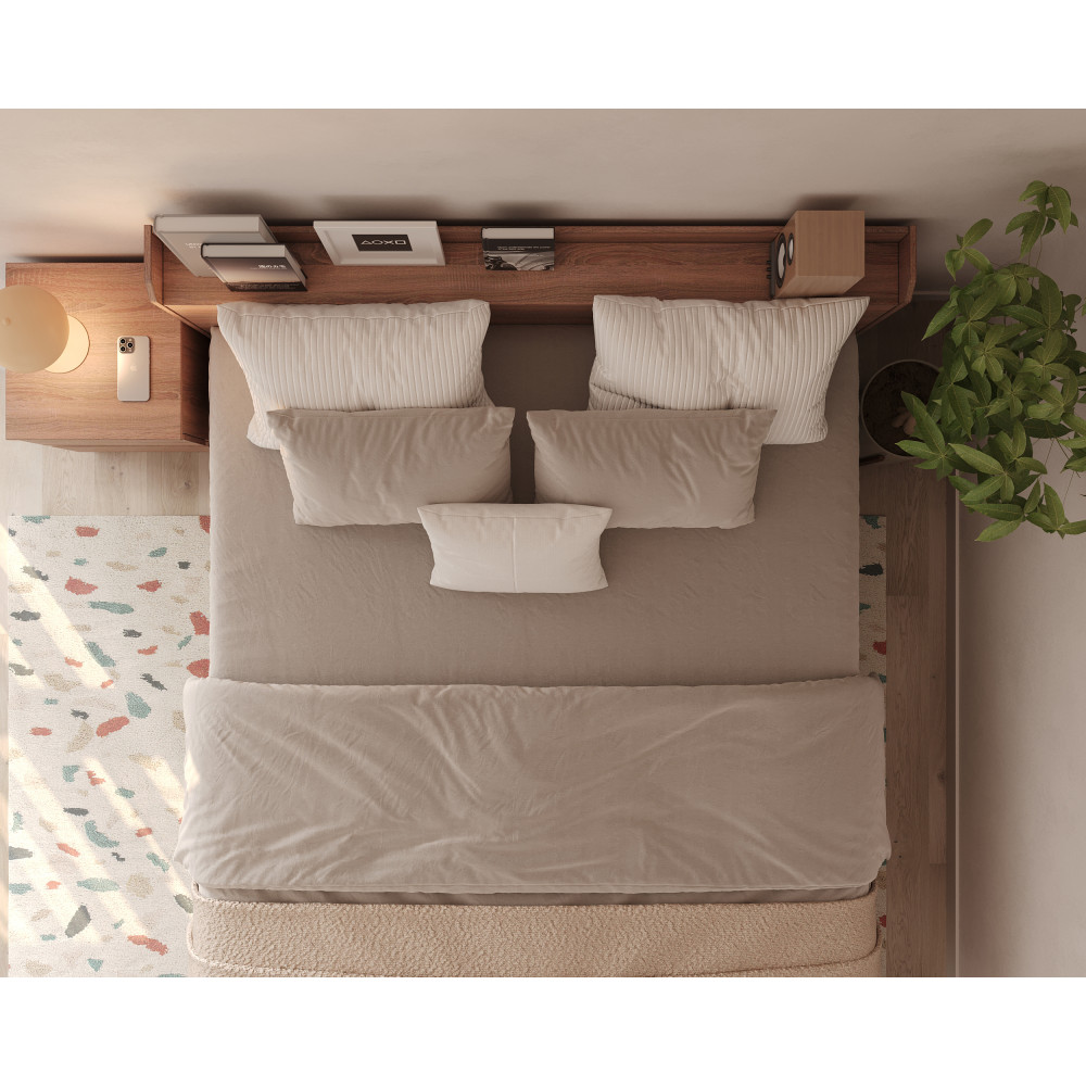 Ліжко двоспальне MebelStar Нео 160x200 см Дуб сонома (MBS-1133)