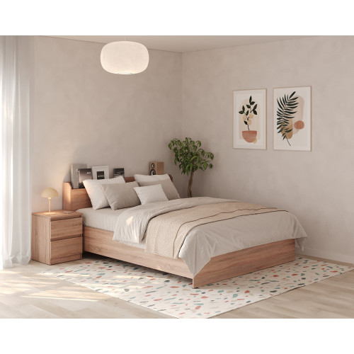 MebelStar Bed Double bed Neo 160x200 cm Sonoma oak (MBS-1133)