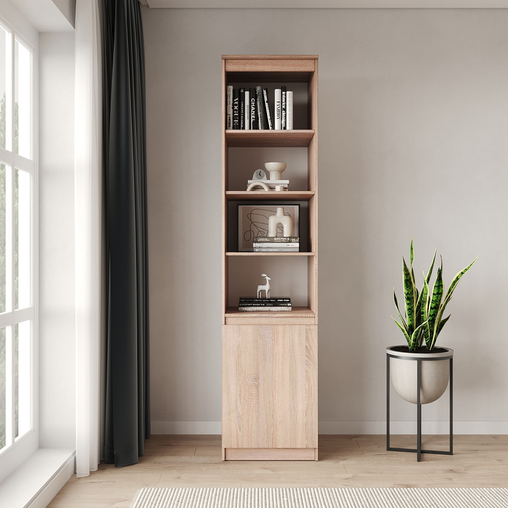 Пенал с открытыми полками MebelStar Нео 1Д 50x50x210 см Дуб сонома (MBS-1153)