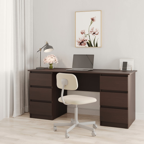 MebelStar Desk Neo SK-6 160x60x75.5 cm Ristreto oak (MBS-1223)
