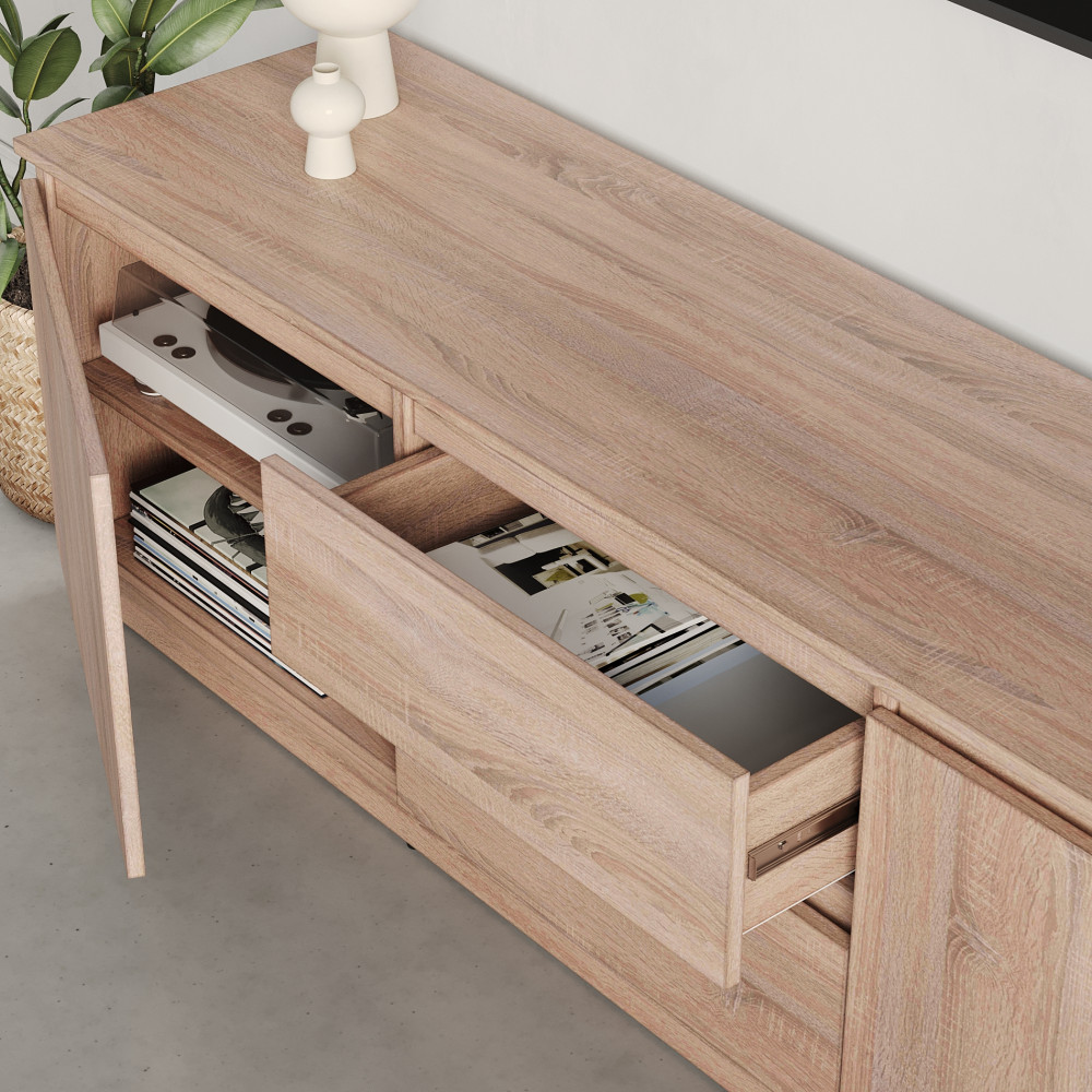 Тумба под телевизор MebelStar Нео 2Ш2Д 150x43x53 см Дуб сонома (MBS-1253)