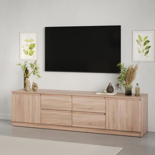 MebelStar TV stand Neo 4Sh2D Sonoma Oak, 200x43x53 cm (MBS-1263)