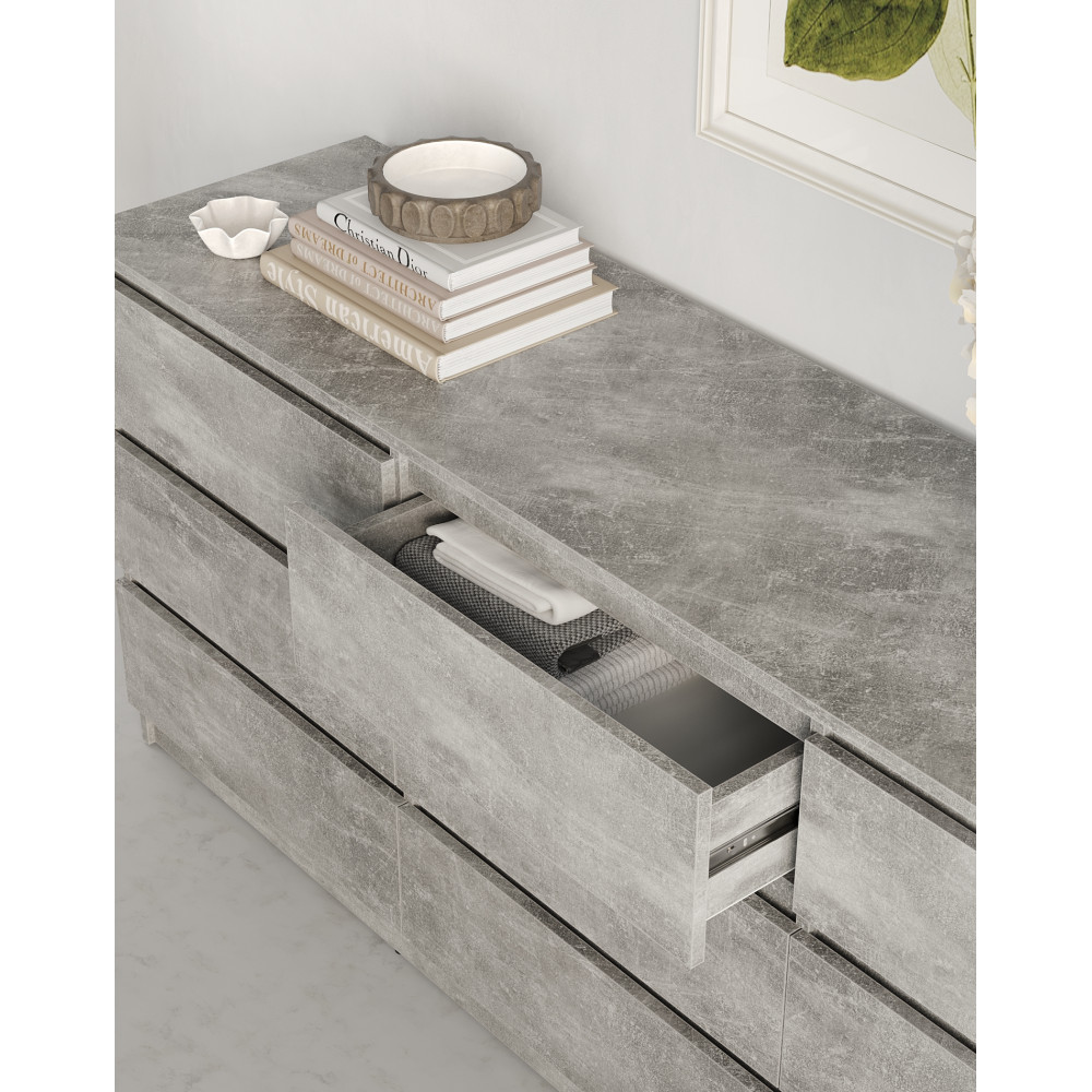 Комод в гостиную MebelStar Нео 9Ш 180x43x75,5 см Бетон (MBS-1323)