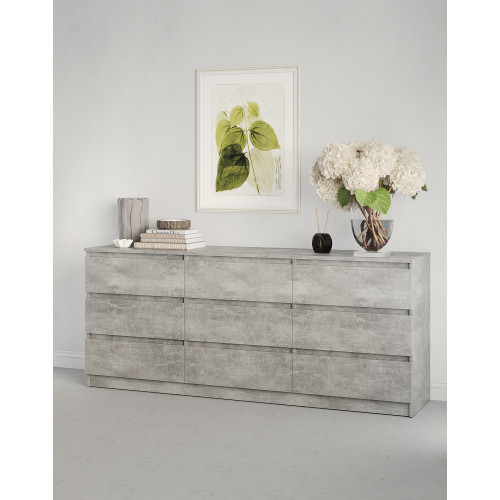 Комод в гостиную MebelStar Нео 9Ш 180x43x75,5 см Бетон (MBS-1323)