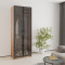 MebelStar 2-door wardrobe Oscar Showcase BL-B, standard Amber oak, 80x52x220 cm (MBS-6677)