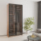 MebelStar 2-door wardrobe Oscar Showcase BL-B, standard Amber oak, 100x52x220 cm (MBS-6687)