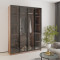 MebelStar 4-door wardrobe Oscar Showcase BL-B, standard Amber oak, 160x52x220 cm (MBS-6717)