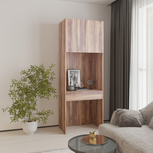 MebelStar Open cabinet with table Oscar chipboard Amber oak, 80x52x220 cm (MBS-6797)