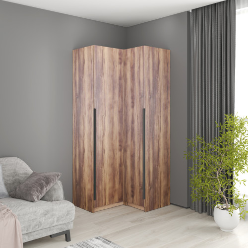 MebelStar Corner wardrobe Oscar chipboard BL-B, standard Amber oak, 97x52x220 cm (MBS-6967)