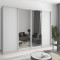 MebelStar Four-door wardrobe Standard AL 2DSP/2 Mirrors Gray mouse, 270x60x210 cm (MBS-12296)