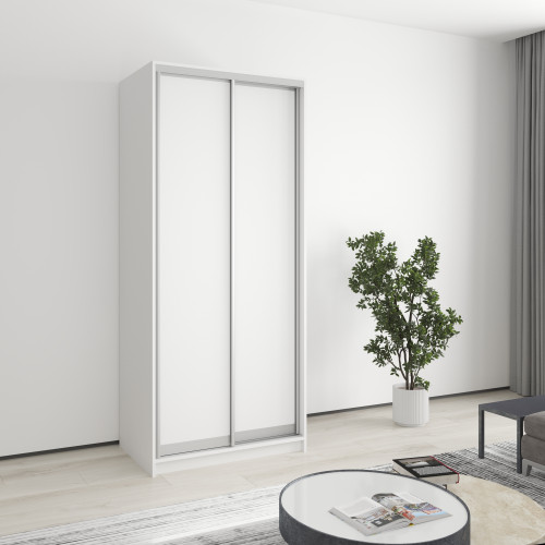 Шафа-купе дводверна MebelStar Стандарт AL 2ДСП 90x45x210 см Аляска білий (MBS-2242)