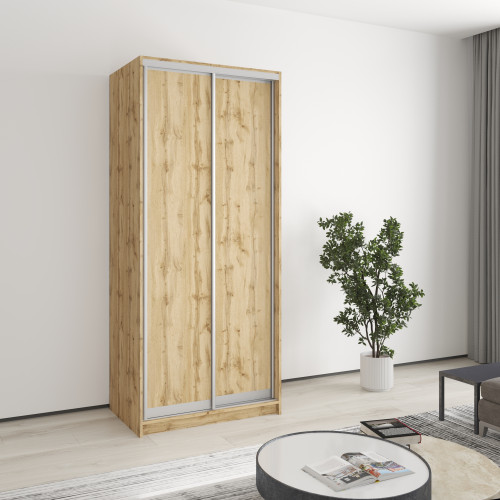 Шафа-купе дводверна MebelStar Уні AL 2ДСП 90x45x210 см Дуб тахо (MBS-3494)