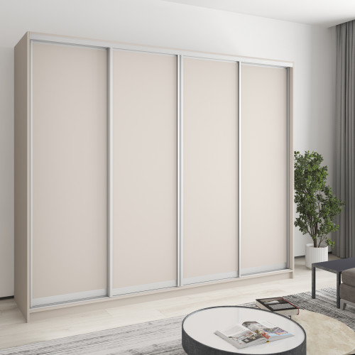 MebelStar Four-door wardrobe Standard AL 4DSP Cashmere, 250x60x210 cm (MBS-12206)