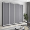 MebelStar Four-door wardrobe Standard AL 4DSP Anthracite, 250x60x240 cm (MBS-13046)