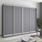 MebelStar Four-door wardrobe Combo AL 4DSP Anthracite, 270x45x210 cm (MBS-12396)
