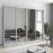 MebelStar Four-door wardrobe Combo AL 4 Mirrors Concrete, 250x45x210 cm (MBS-12546)