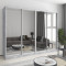 MebelStar Four-door wardrobe Standard AL 4 Mirrors Concrete, 270x60x210 cm (MBS-12336)