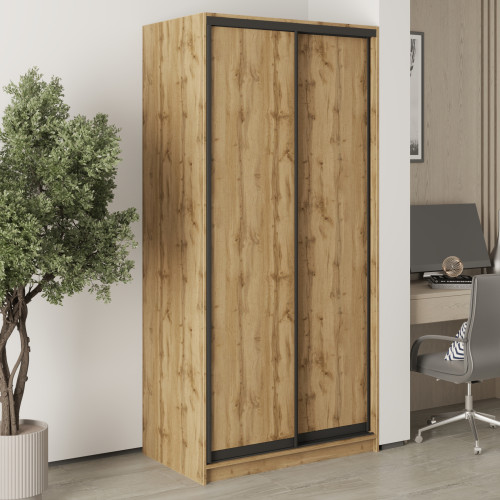 MebelStar Two-door wardrobe Standard BG 2DSP Tahoe oak, 100x60x210 cm (MBS-10966)