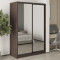 MebelStar Two-door wardrobe Standard BG 2 Mirrors Ristreto Oak, 140x45x210 cm (MBS-11186)