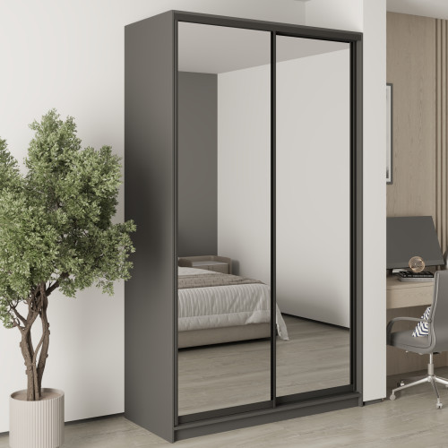 Шкаф-купе двухдверный MebelStar Стандарт BG 2 Зеркала 140x45x240 см Антрацит (MBS-10286)