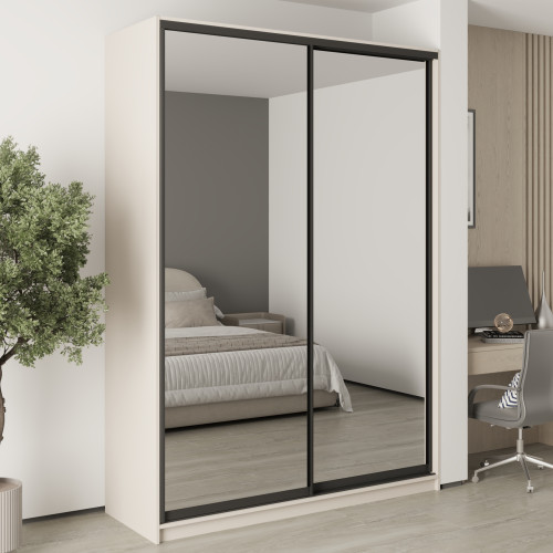 MebelStar Two-door wardrobe Standard BG 2 Mirrors Cashmere, 170x45x240 cm (MBS-10316)