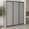 MebelStar Three-door wardrobe Uni BG 3DSP Gray mouse, 180x60x210 cm (MBS-8128)