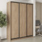 MebelStar Three-door wardrobe Uni BG 3DSP Sonoma Oak, 180x45x240 cm (MBS-8168)