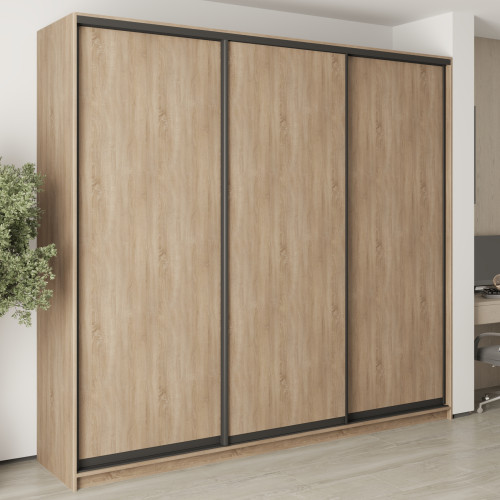 MebelStar Three-door wardrobe Combo BG 3DSP Sonoma Oak, 260x60x240 cm (MBS-9466)