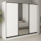 MebelStar Three-door wardrobe Uni BG 2DSP/Mirror Alaska white, 240x45x210 cm (MBS-7968)