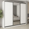 MebelStar Three-door wardrobe Combo BG 2DSP/Mirror Alaska white, 260x45x240 cm (MBS-9596)