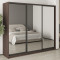MebelStar Three-door wardrobe Uni BG 3 Mirrors Ristreto oak, 240x45x210 cm (MBS-8088)